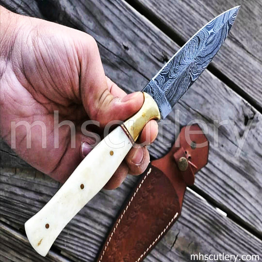 Handmade Damascus Steel Slim Dagger | mhscutlery