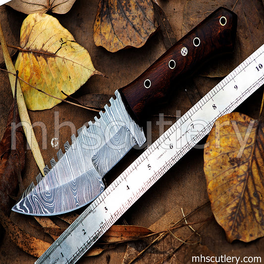 Handmade Damascus Steel Tactical Bushcraft Tracker Knife | mhscutlery