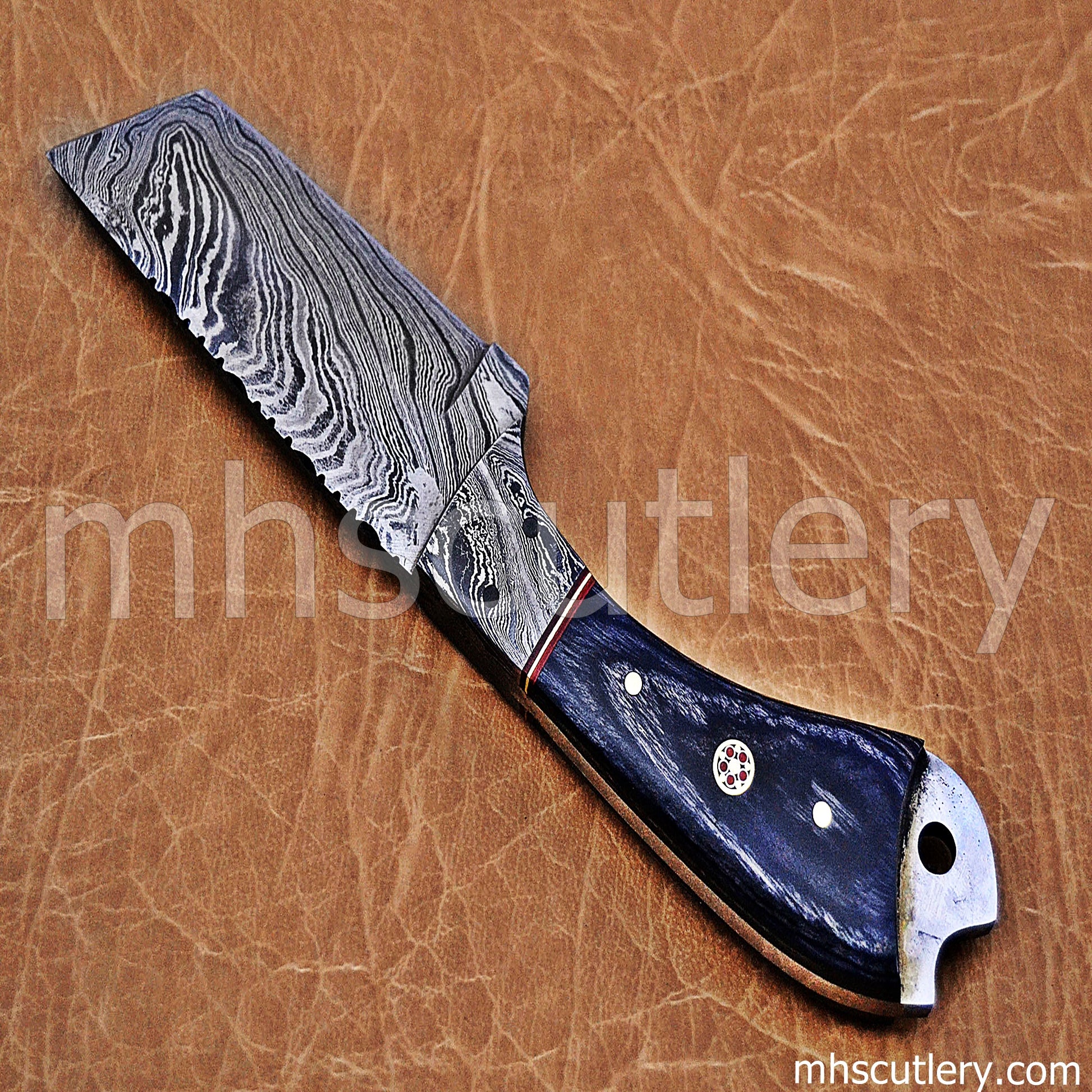 Hand Forged Damascus Steel Fancy Tanto | mhscutlery