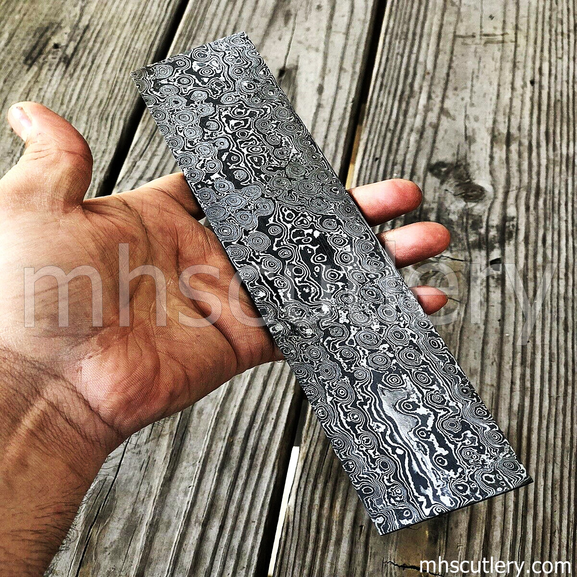 Damascus Steel Raindrop Pattern Billet For Knife Makers | mhscutlery