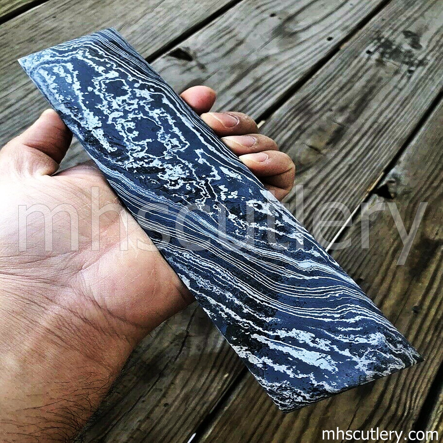 Custom Hand Forged Damascus Steel Twist Pattern Billet For Knife Making | mhscutlery