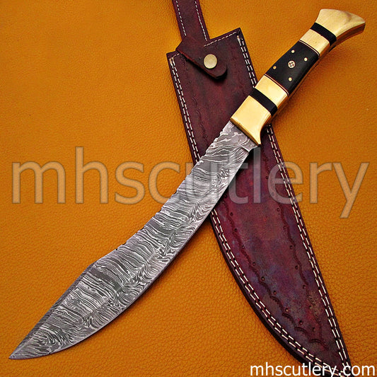 Damascus Steel Nepalese Army Machete Knife | mhscutlery