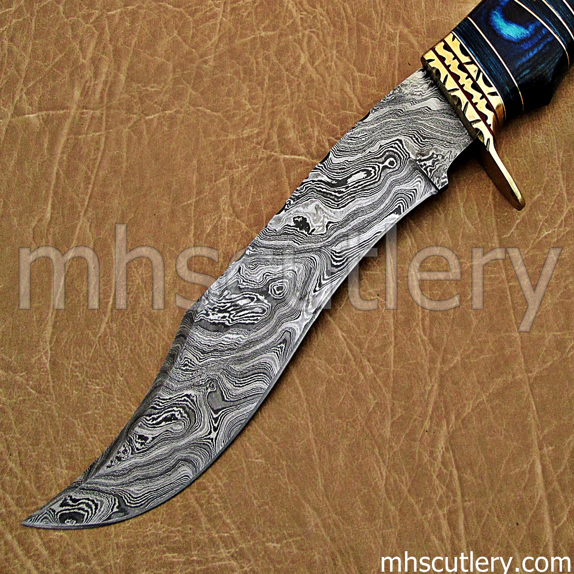 Hand Forged Damascus Steel Bushcraft Machete Knife | mhscutlery