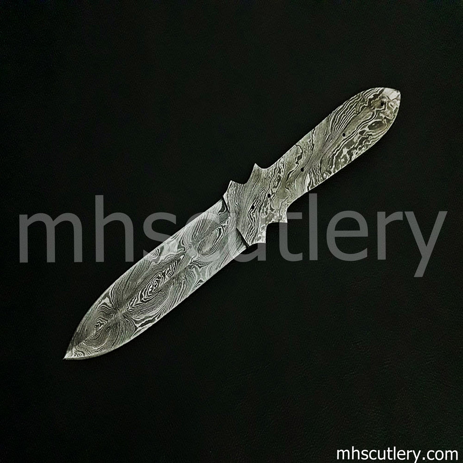 Custom Hand Forged Damascus Steel Throwing Knife Blank Blade | mhscutlery