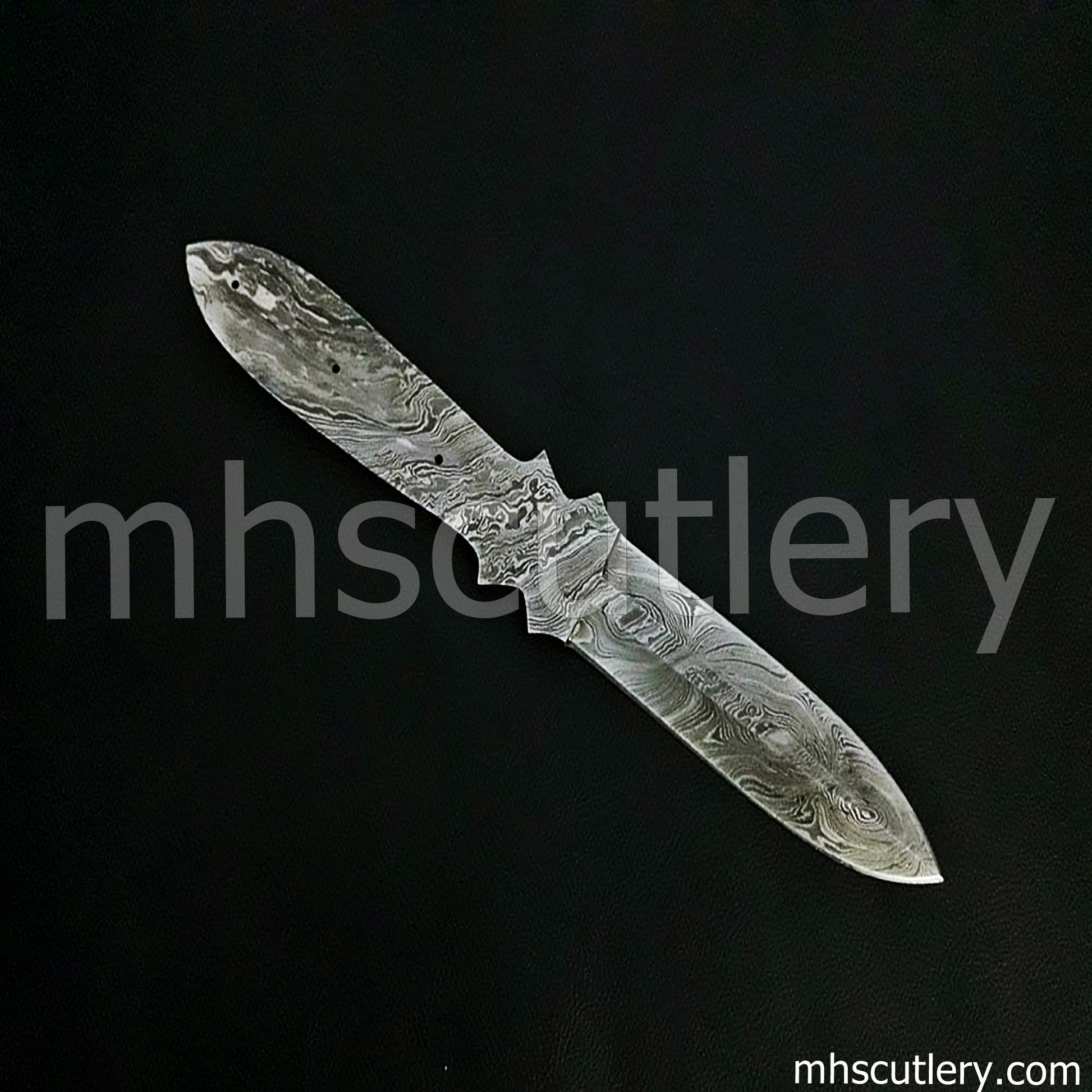 Custom Hand Forged Damascus Steel Throwing Knife Blank Blade | mhscutlery