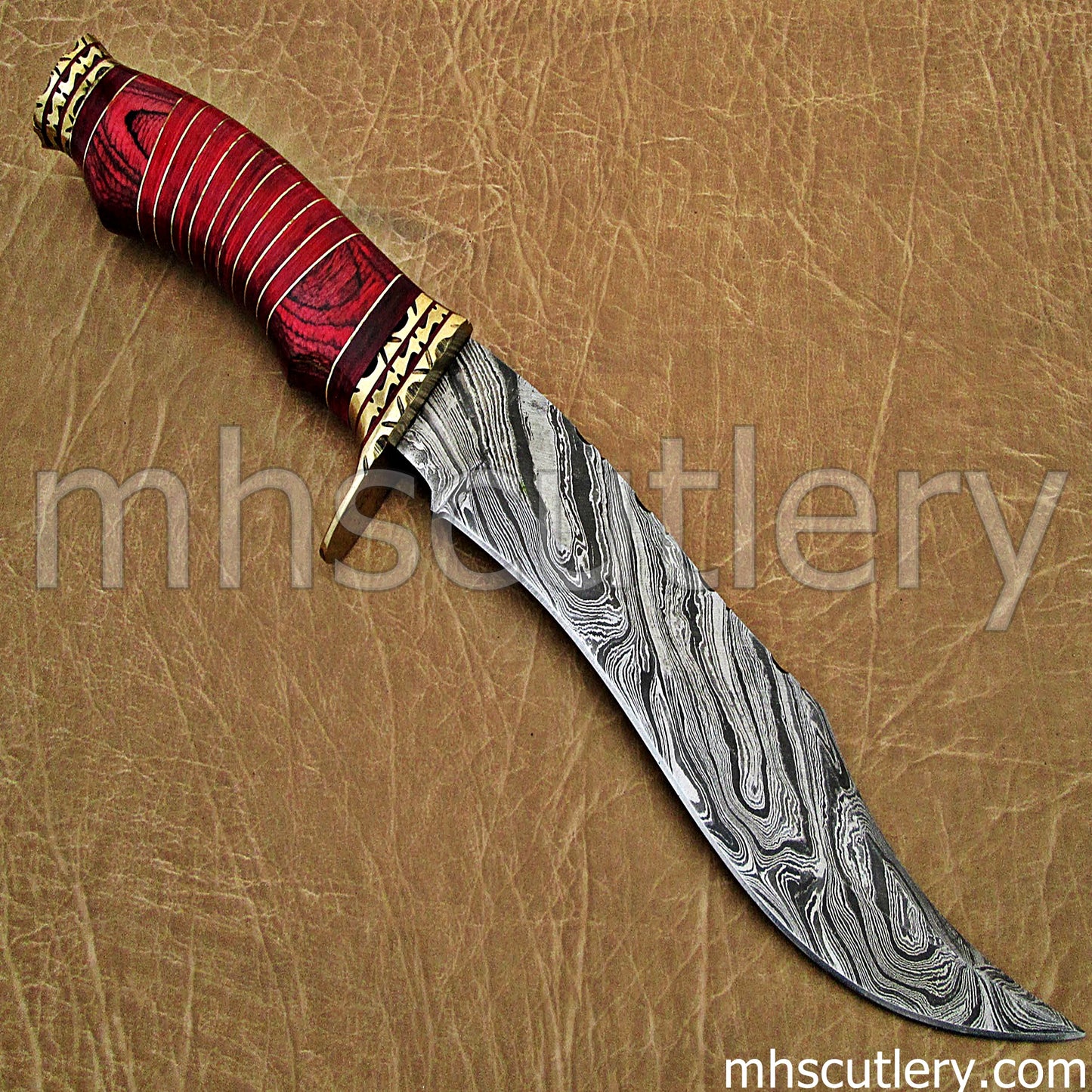 Handmade Damascus Steel Kukri Hunting Knife | mhscutlery