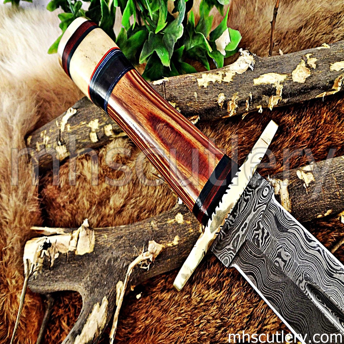 Custom Hand Forged Damascus Steel Hunter Dagger Knife | mhscutlery