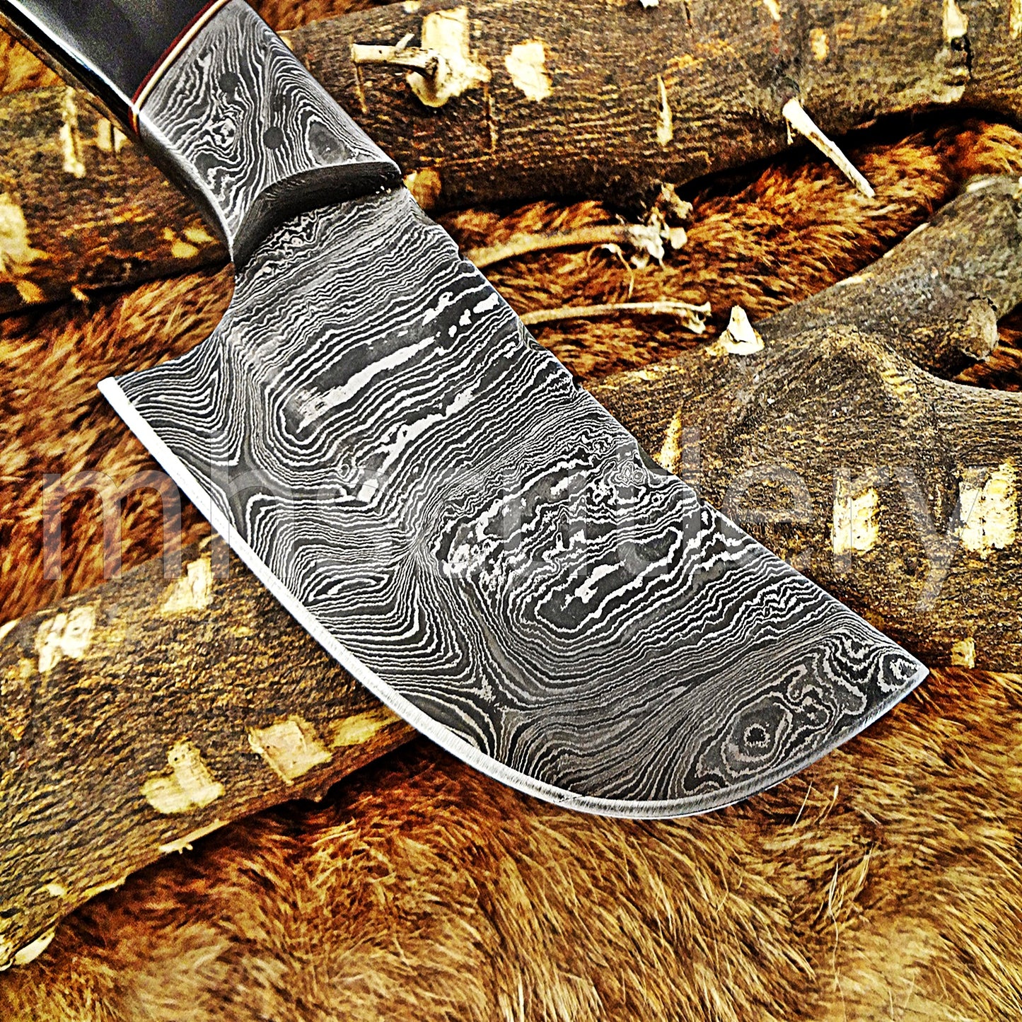 Custom Handmade Damascus Steel Japanese Skinner / Bull Horn | mhscutlery