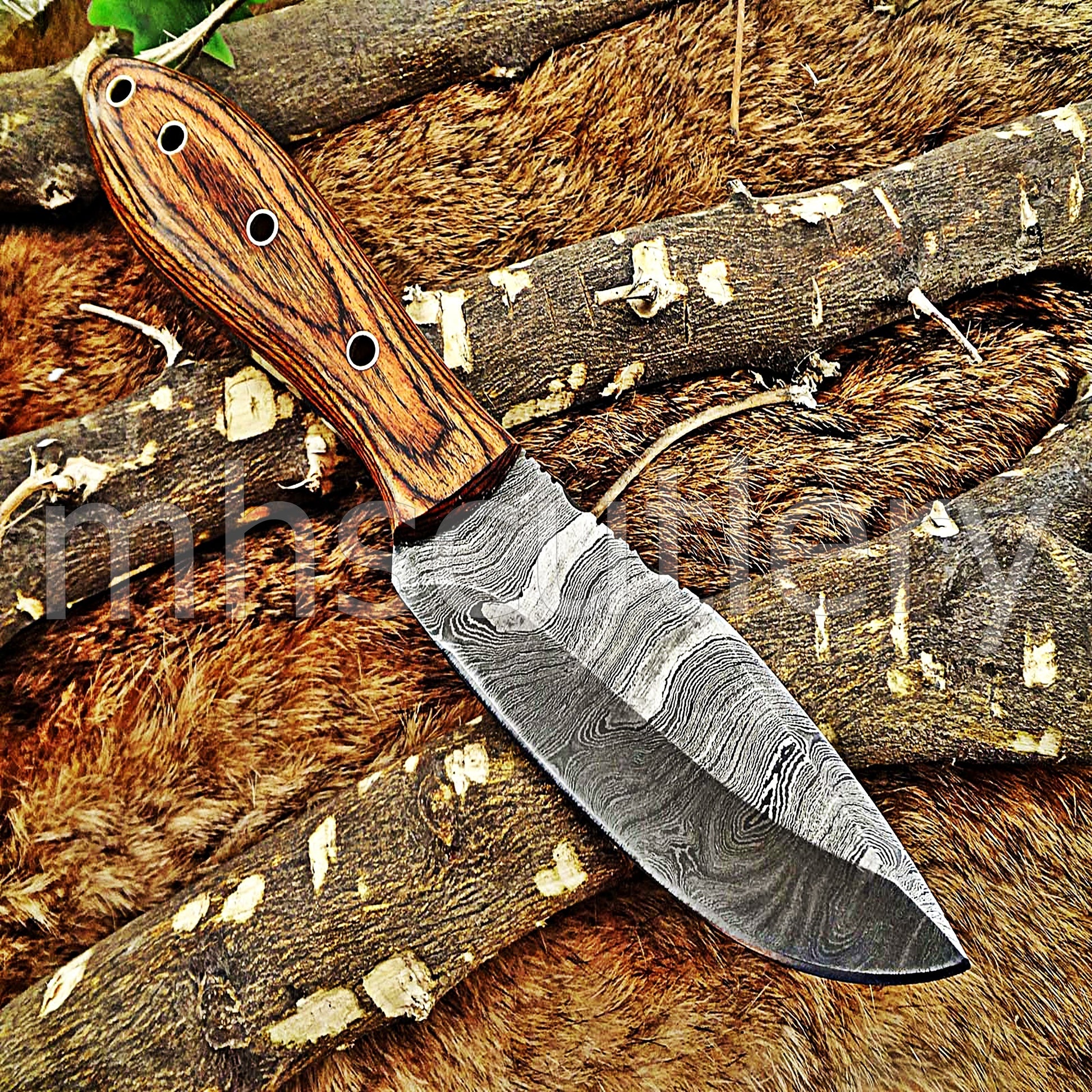 Handmade Damascus Steel Hunting Skinner Knife | mhscutlery