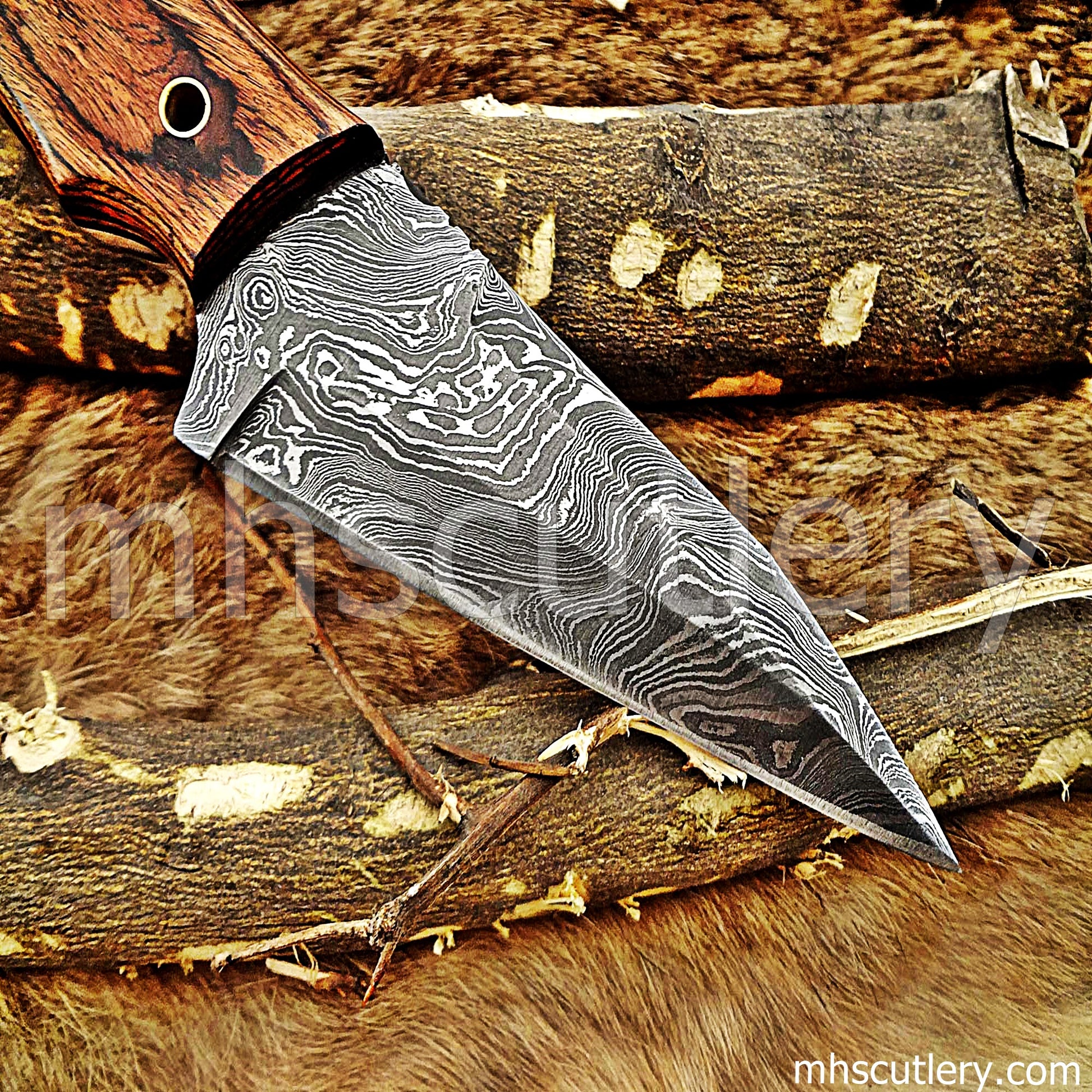 Damascus Steel Tactical Hunter Skinner Knife | mhscutlery
