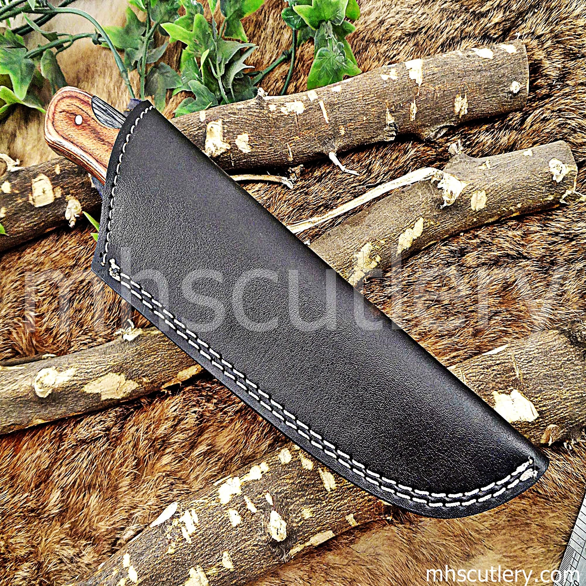 Hand Forged Damascus Steel Skinner Hunting Knife | mhscutlery