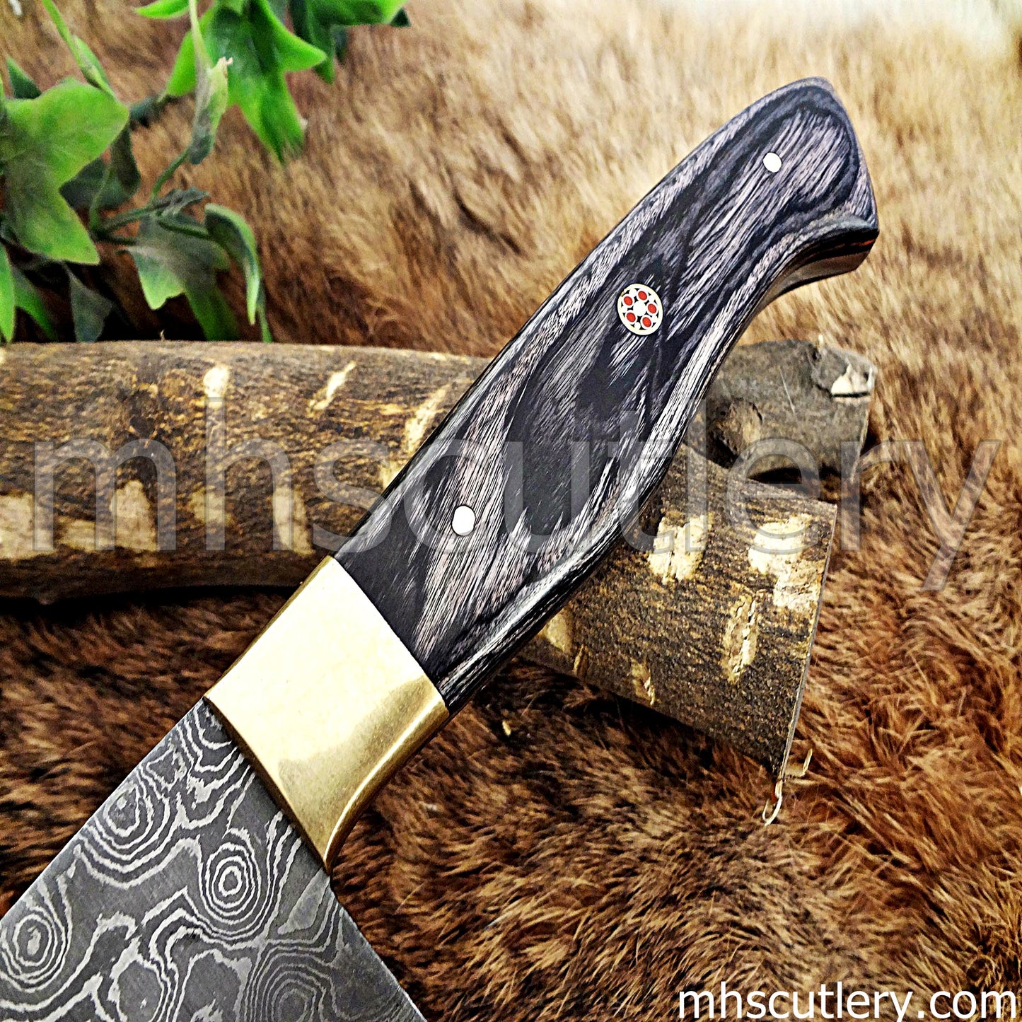 Custom Hand Forged Raindrop Damascus Steel Kitchen Chef Knife | mhscutlery