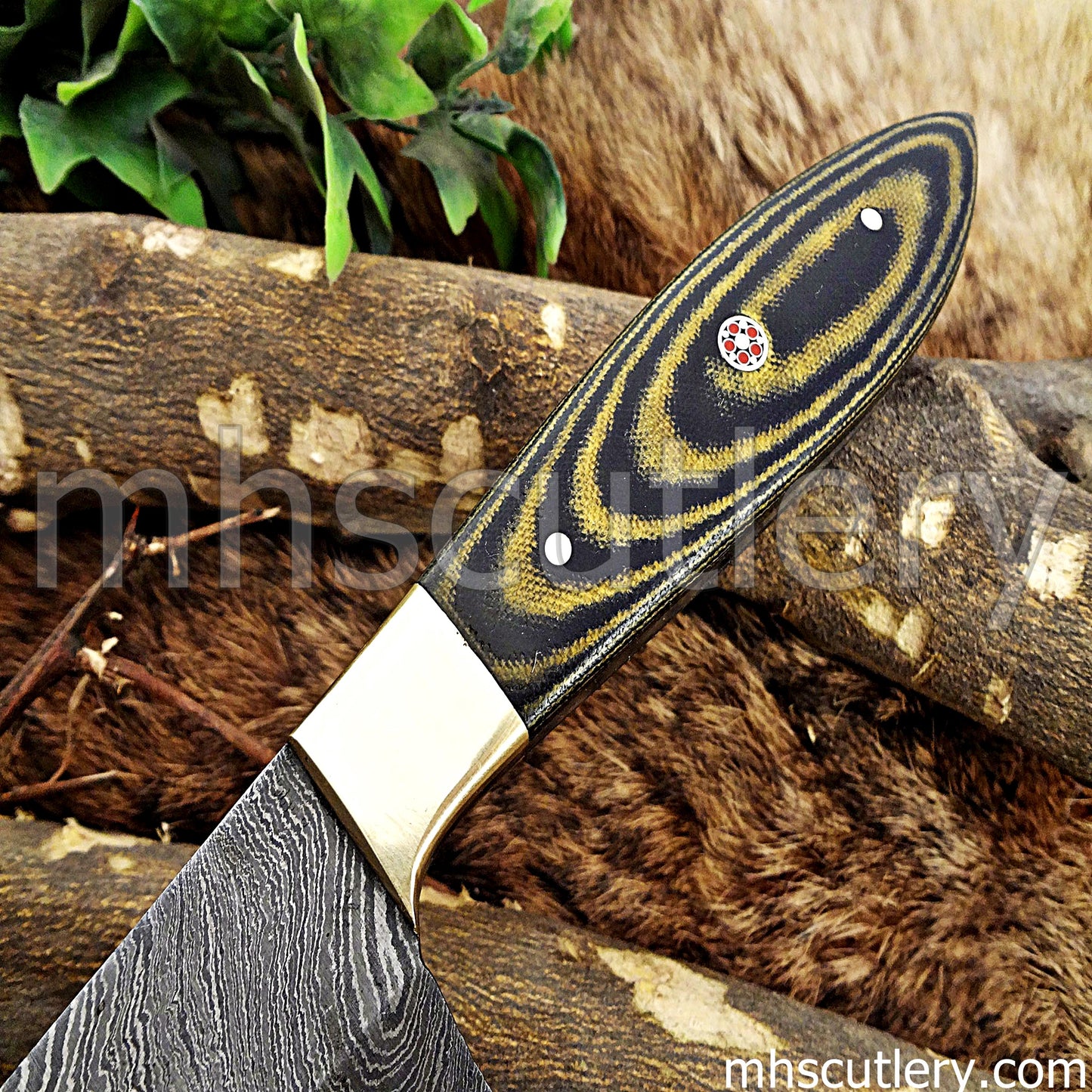 Hand Forged Damascus Steel Chef Knife / Micarta Handle | mhscutlery