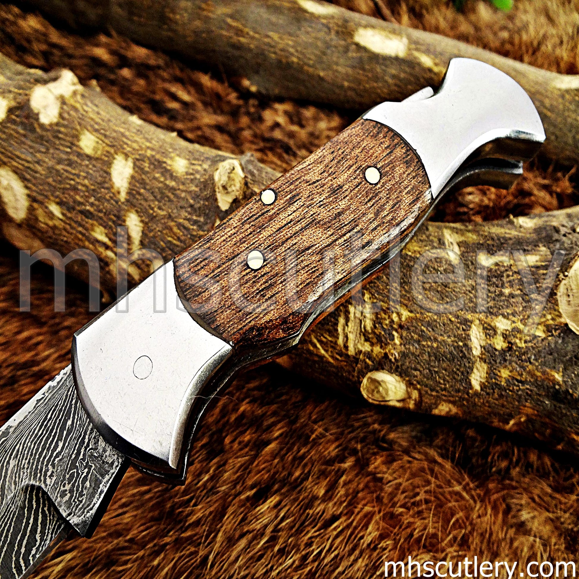 Handmade Damascus Steel Classic Folding Knife | mhscutlery