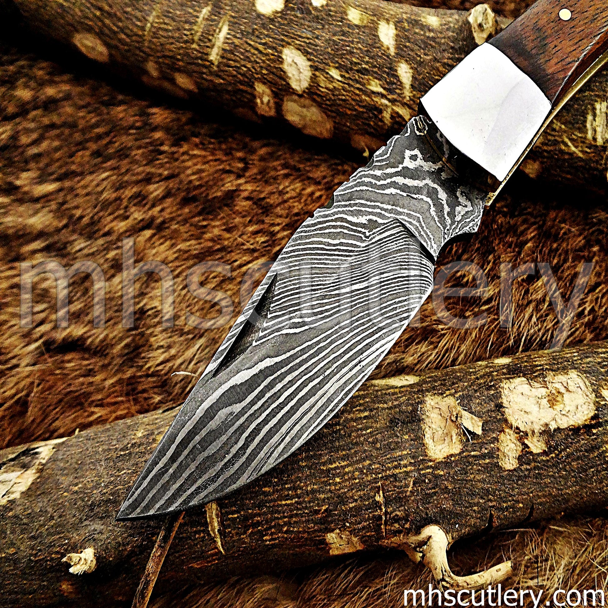 Custom Handmade Damascus Steel Folder Knife | mhscutlery
