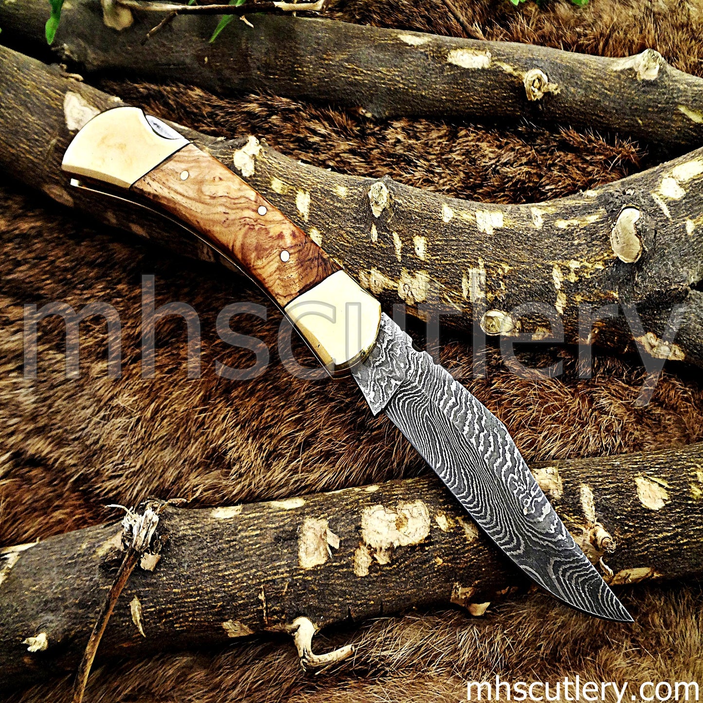 Handmade Damascus Steel Classic Traditional Folding Knife | mhscutlery
