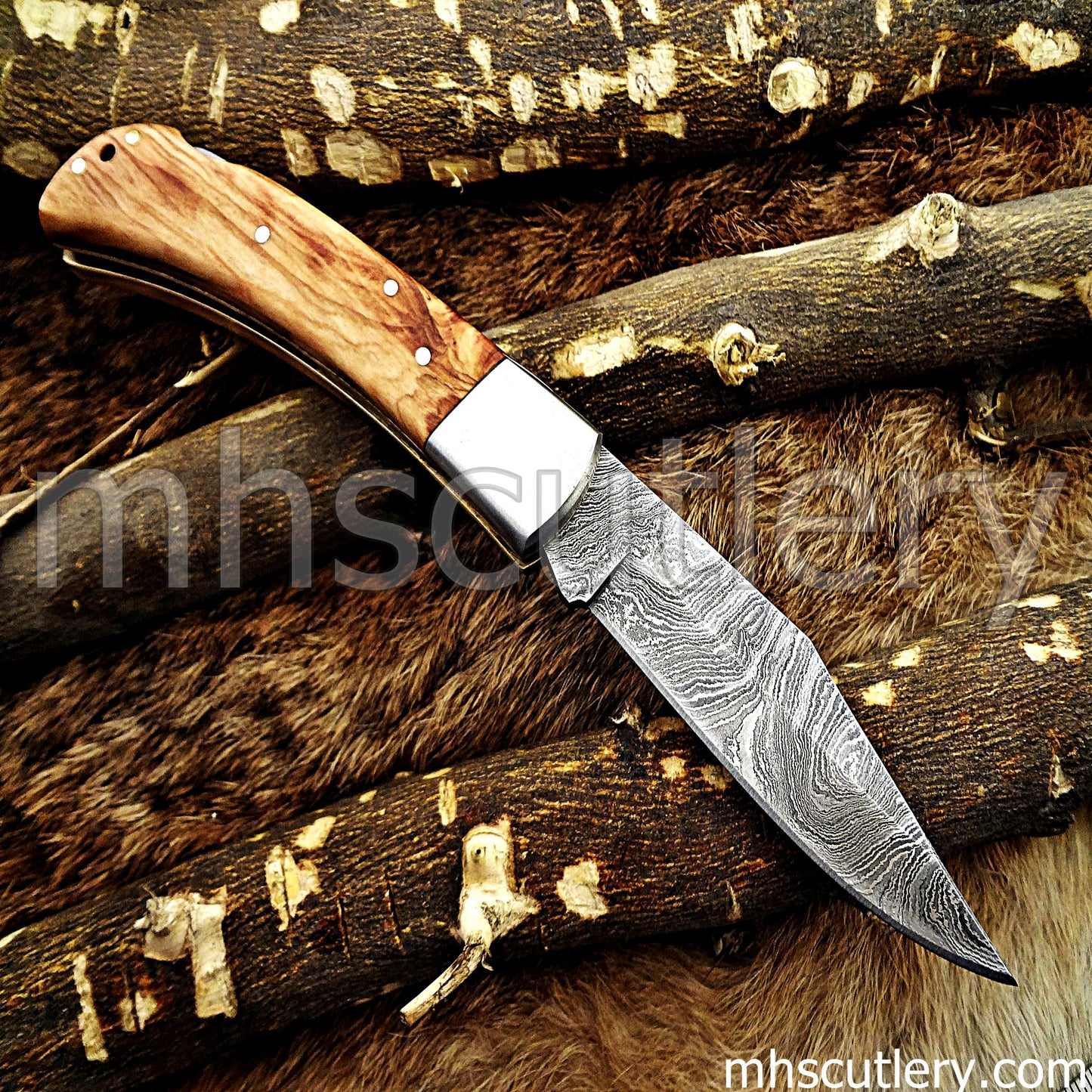Handmade Damascus Steel Classic Folding Knife | mhscutlery