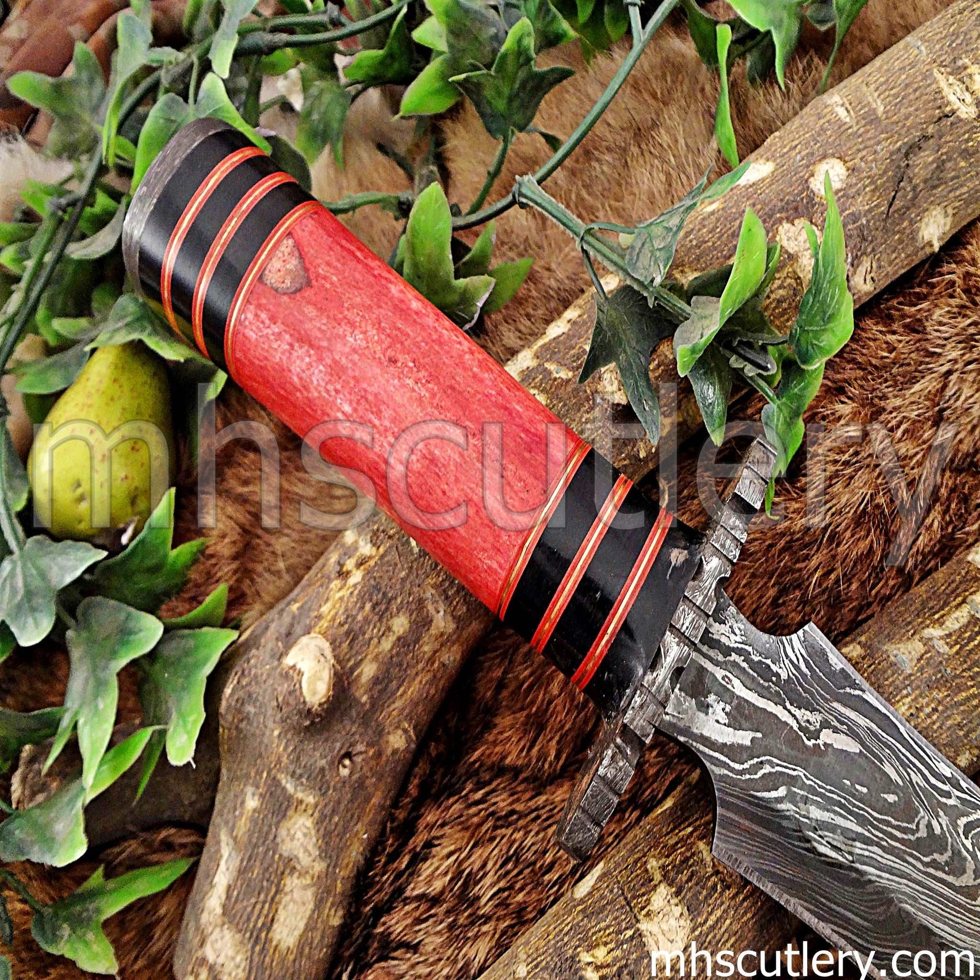 Custom Hand Forged Damascus Steel Hunters Dagger | mhscutlery