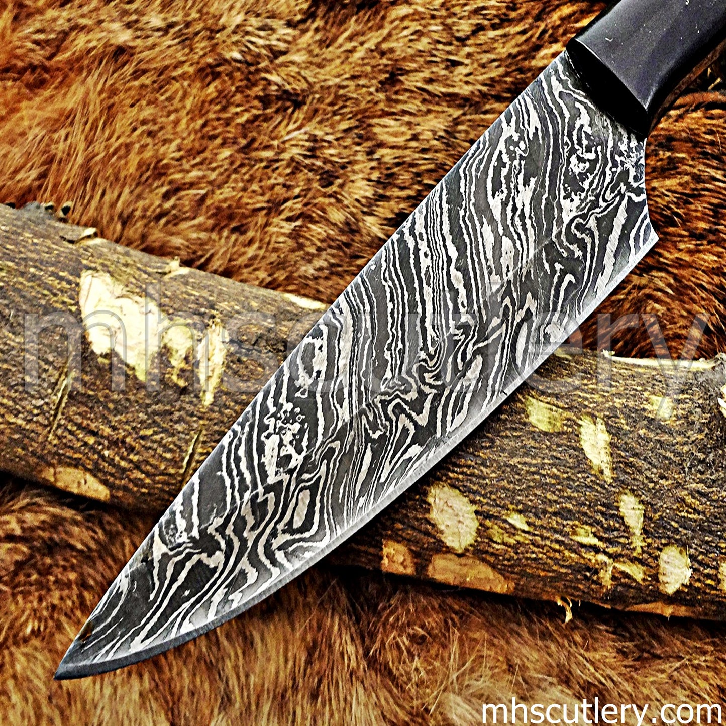Custom Handmade Damascus Steel Chef's Knife | mhscutlery