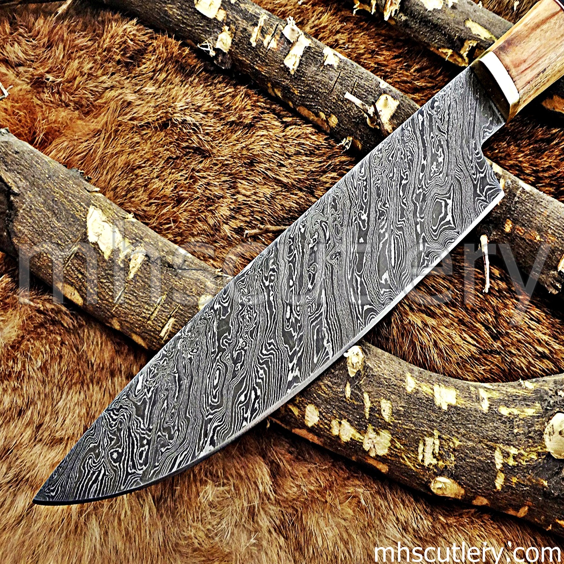 Damascus Steel Japanese Kitchen Knife | mhscutlery