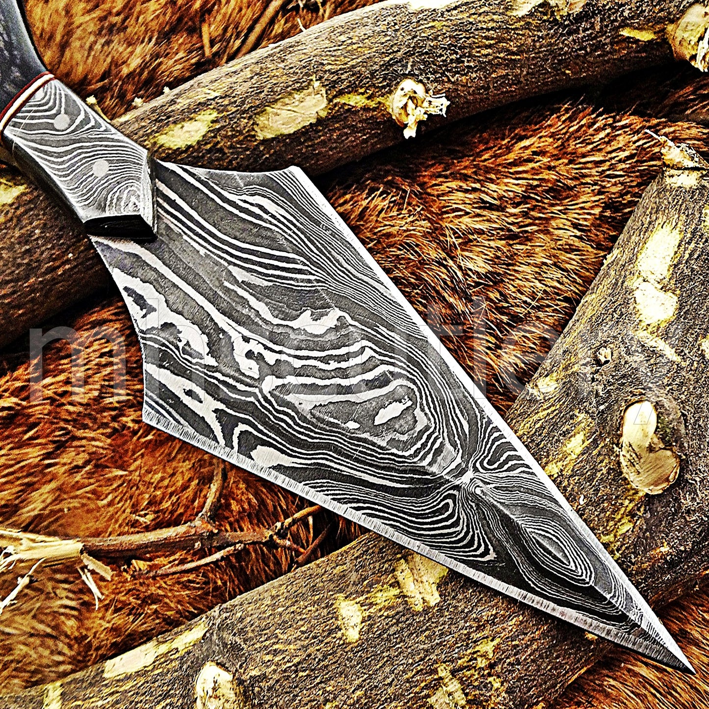 Handmade Damascus Steel Tactical Push Dagger With Pakka Wood Handle | mhscutlery