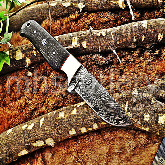 Handmade Damascus Steel Micarta Skinner Knife | mhscutlery