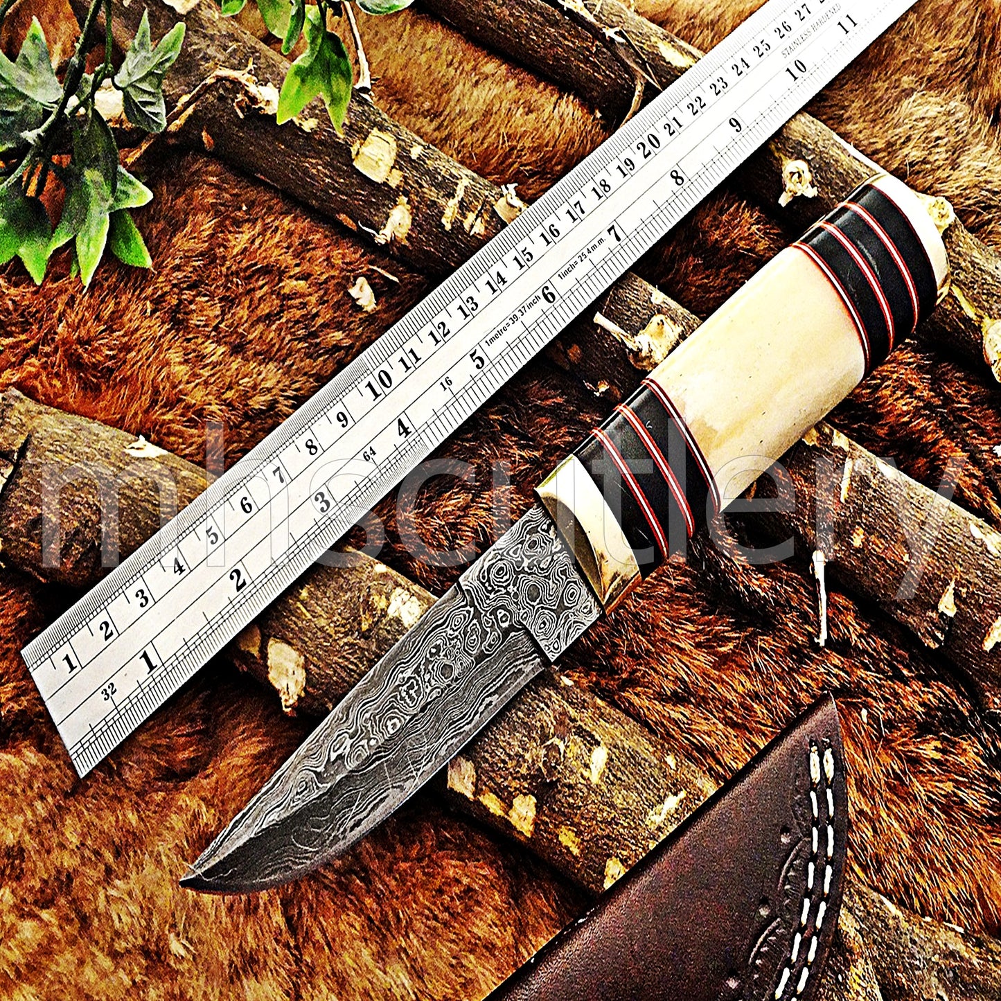 Custom Handmade Damascus Pukko Knife | mhscutlery