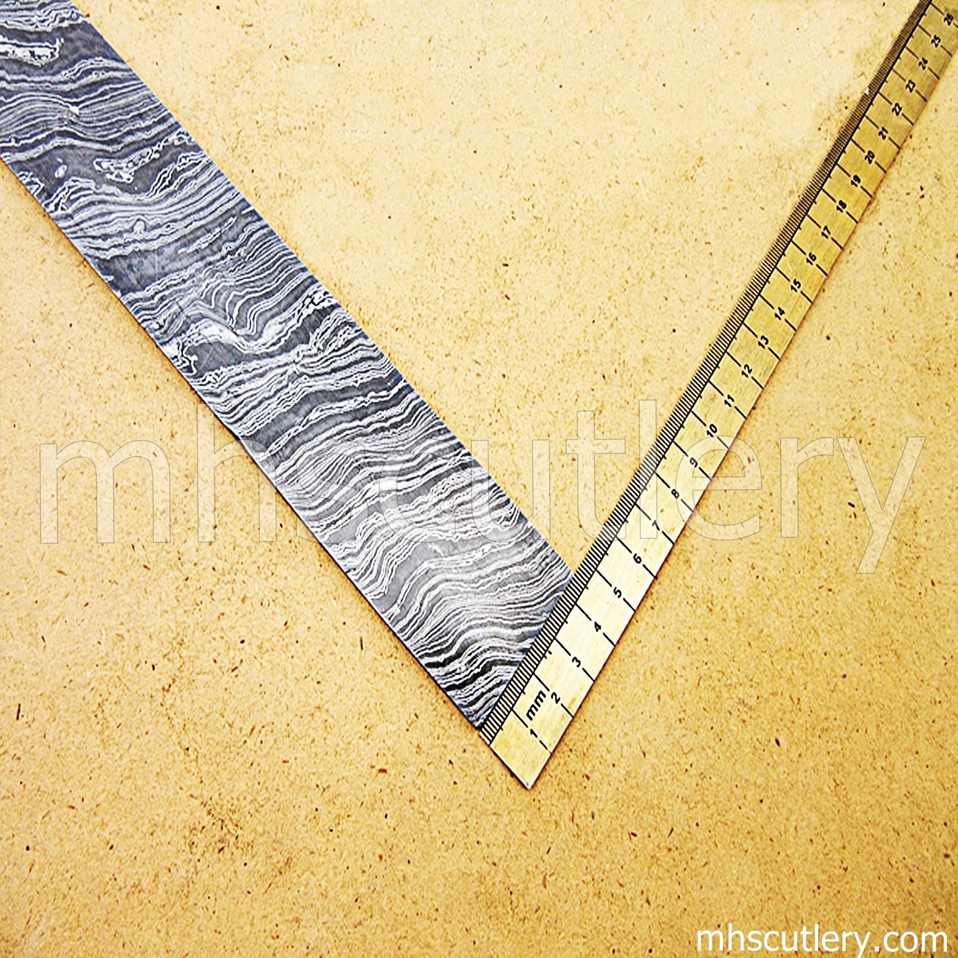 Custom Hand Forged Fire Pattern Damascus Billet For Knife Makers | mhscutlery
