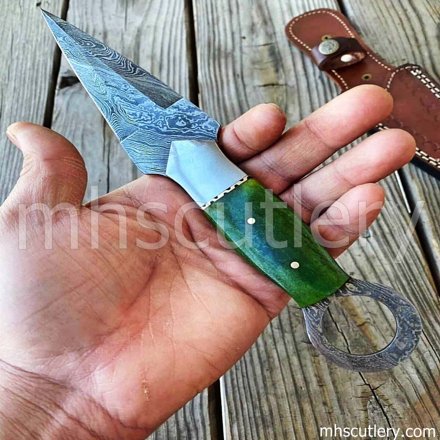 Handmade Damascus Steel Tactical Dagger Knife | mhscutlery