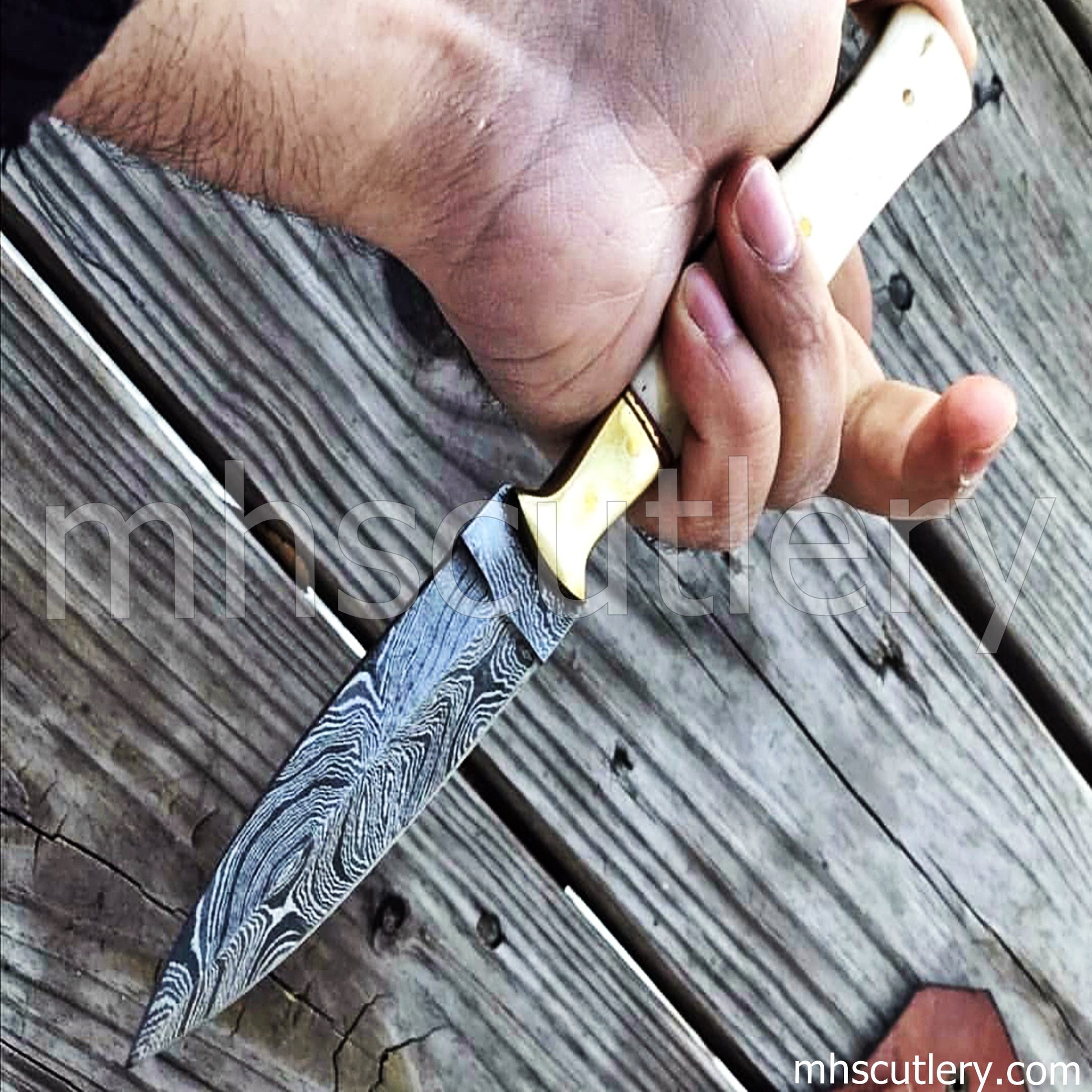 Handmade Damascus Steel Slim Dagger | mhscutlery