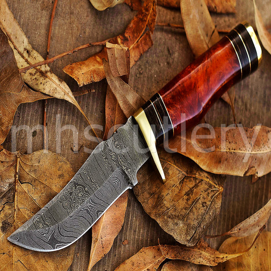 Handmade Skinner Damascus Steel Knife With Resin handle | mhscutlery