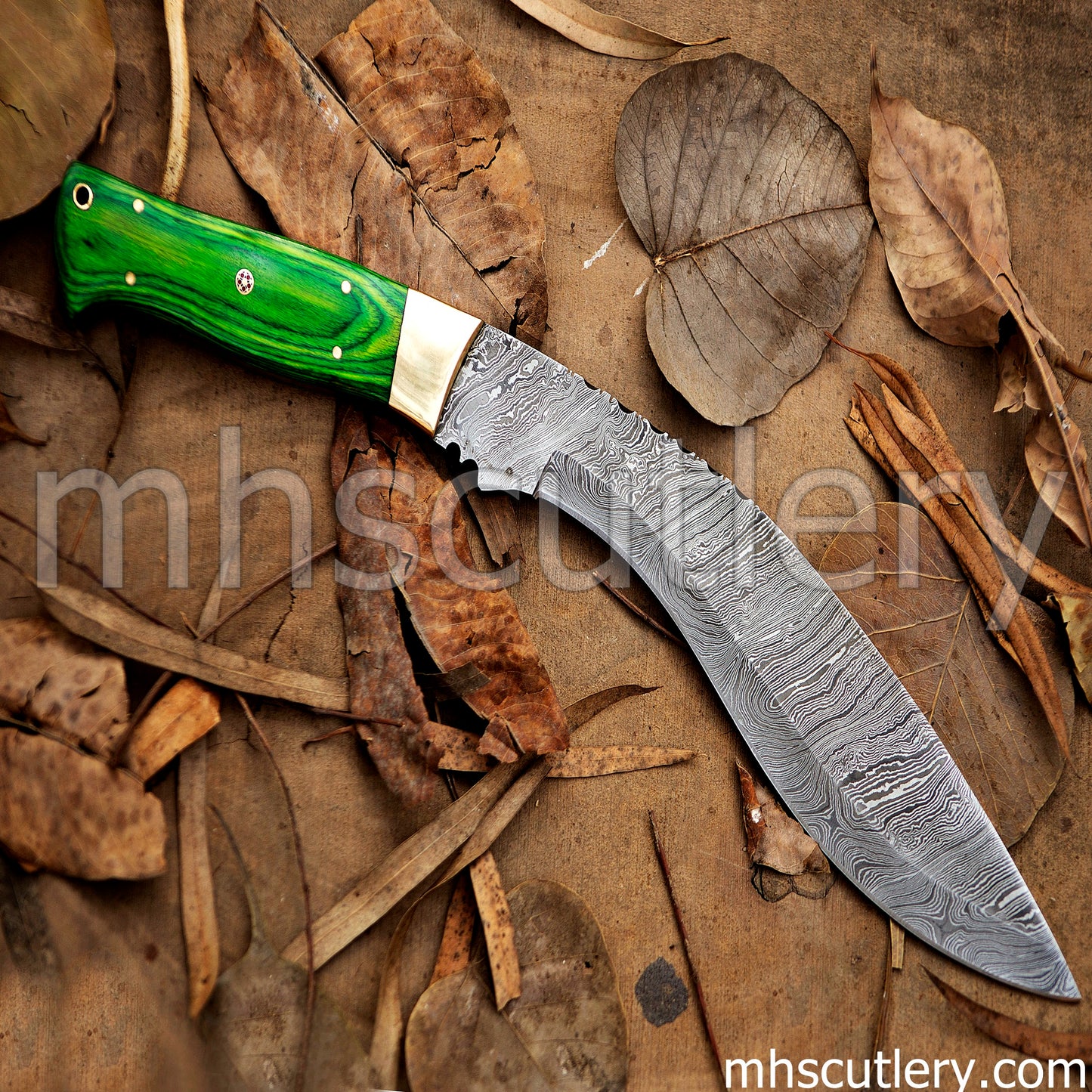 Hand Forged Damascus Steel Tactical Survival Kukri Knife | mhscutlery