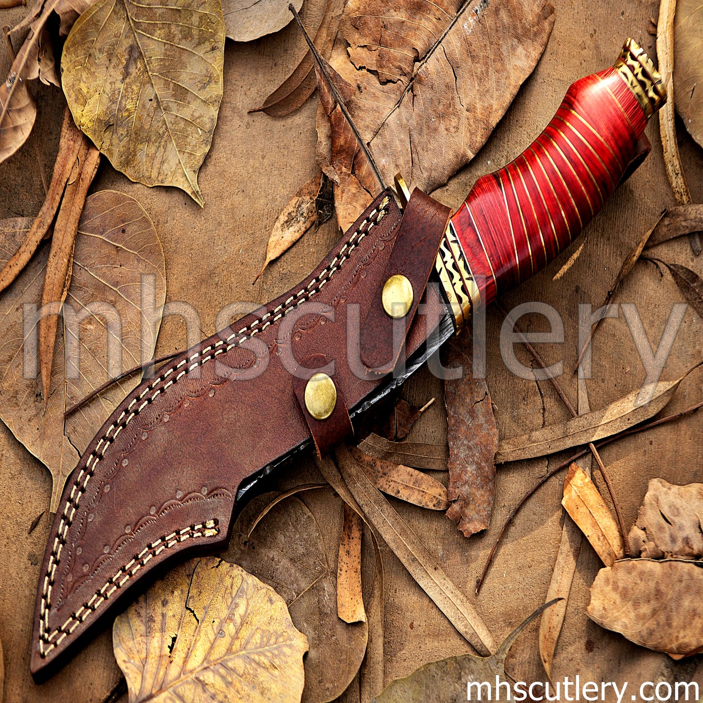 Custom Hand Forged Damascus Steel Vampire Hunter Knife | mhscutlery
