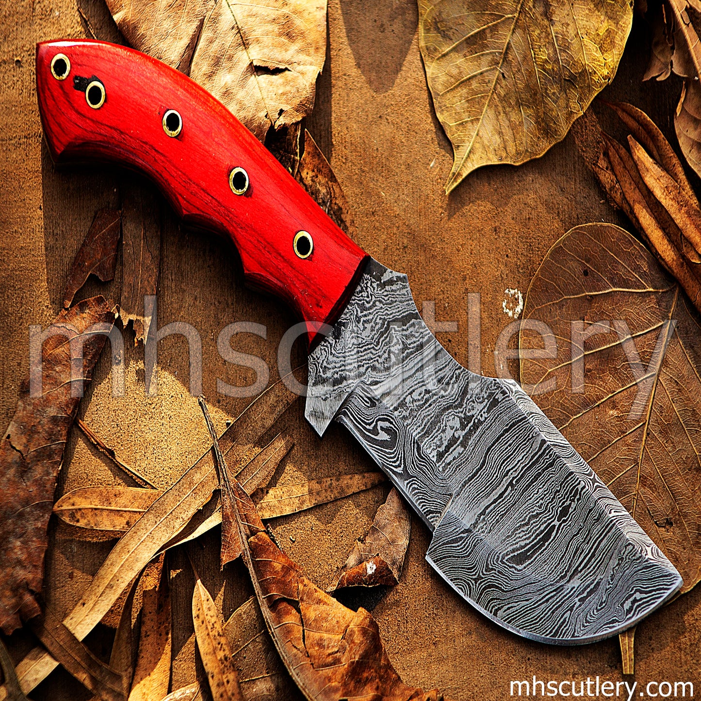 Damascus Steel Survival Tracker Knife | mhscutlery