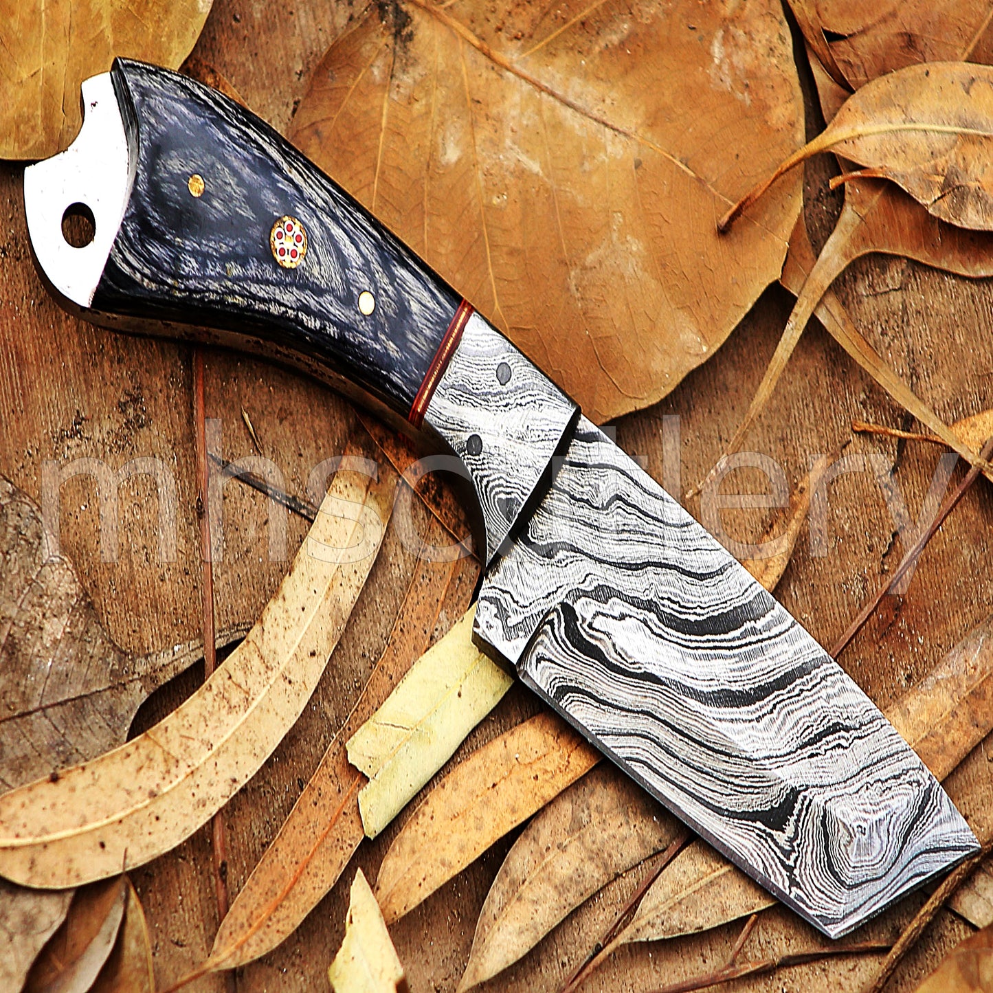Custom Hand Forged Damascus Steel Tanto | mhscutlery