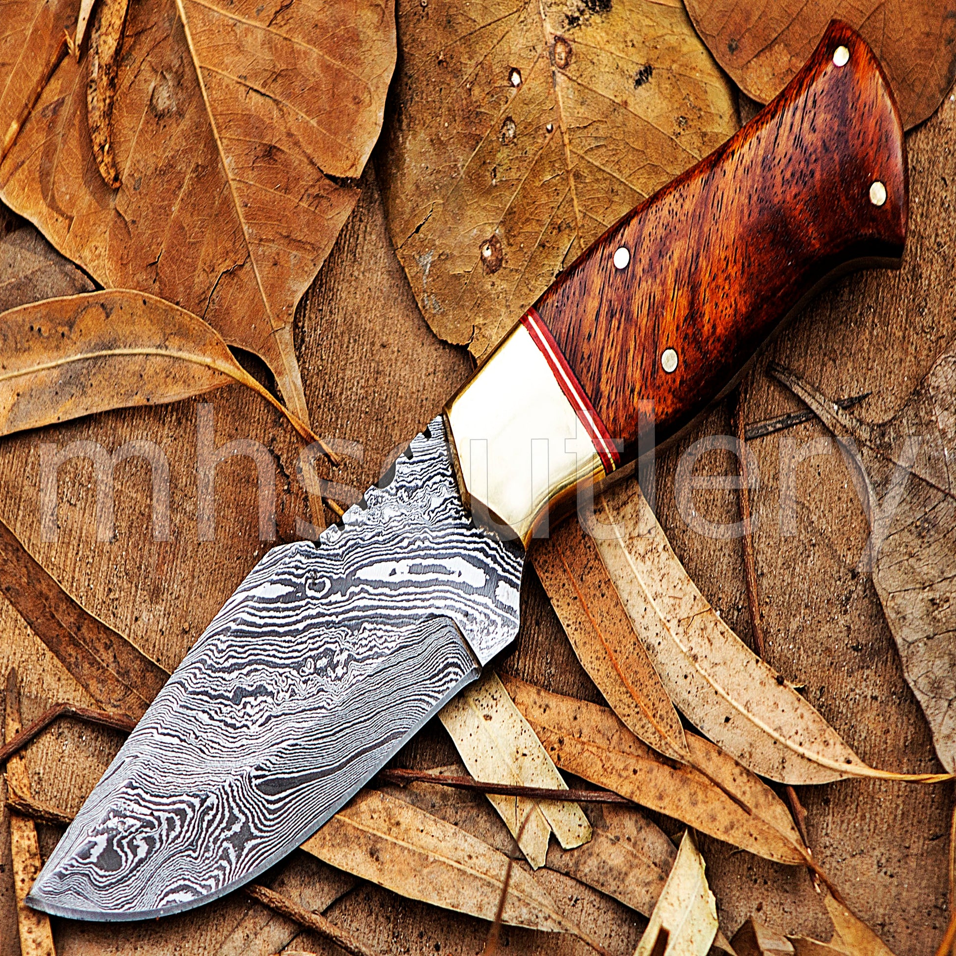 Damascus Steel Tactical Fixed Blade Skinner Knife | mhscutlery