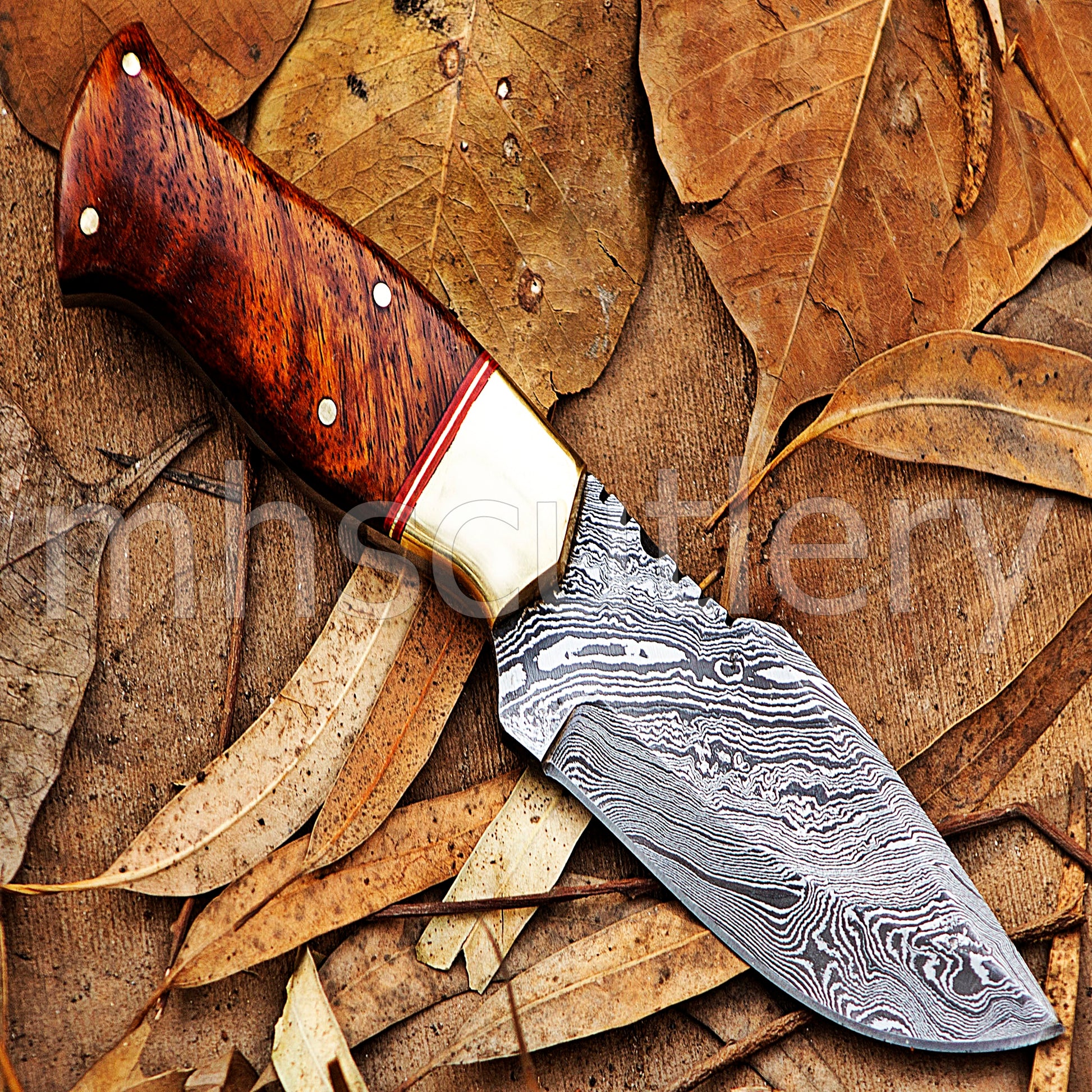 Damascus Steel Tactical Fixed Blade Skinner Knife | mhscutlery