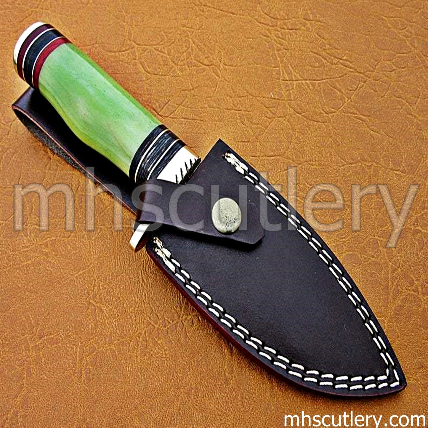 Hand Forged Damascus Steel Rat-Tail Hunting Knife | mhscutlery