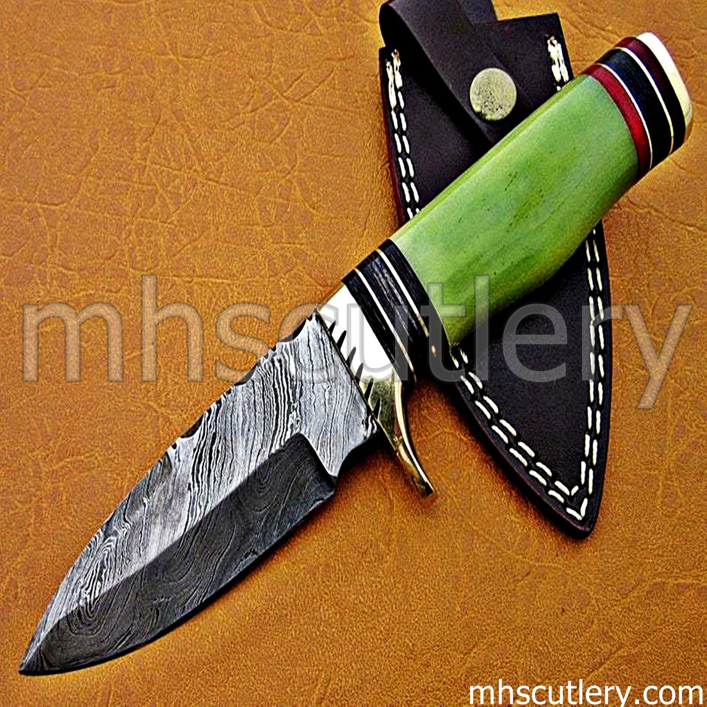 Hand Forged Damascus Steel Rat-Tail Hunting Knife | mhscutlery