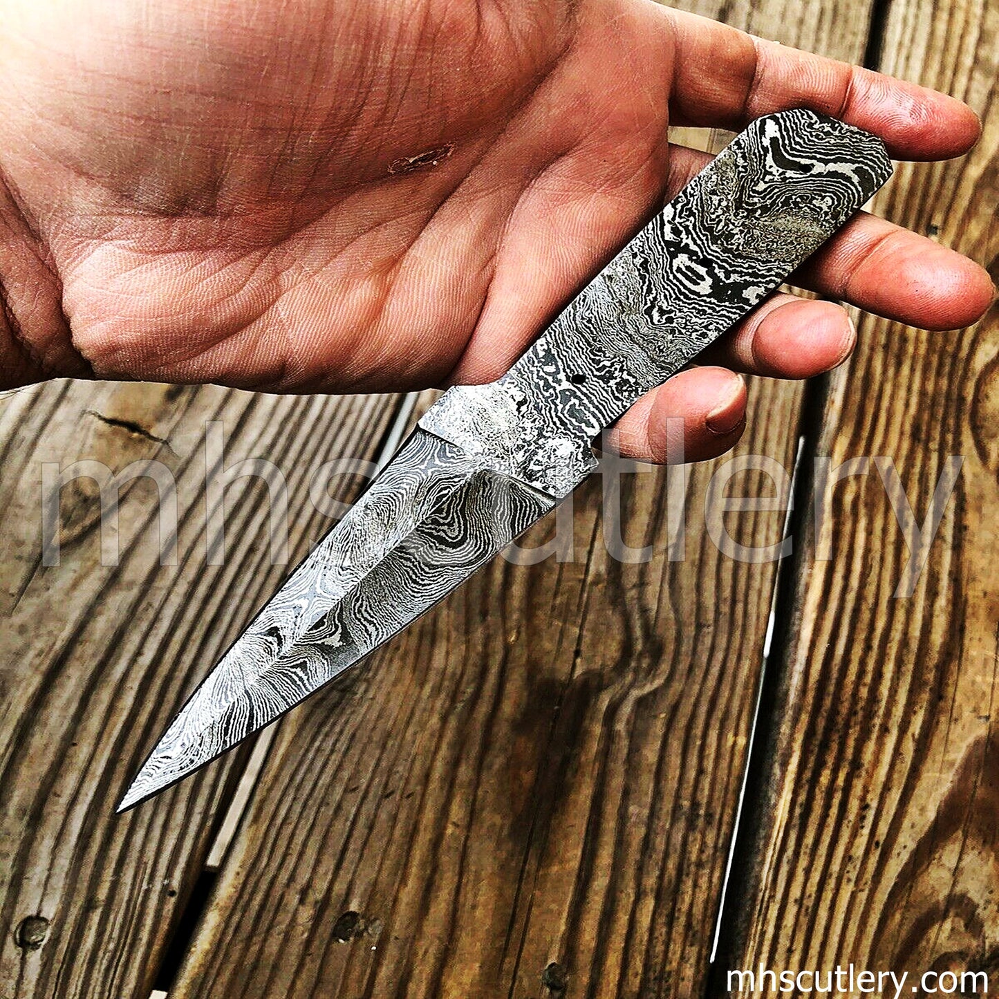 Handmade Damascus Steel Dagger Knife Blank Blade | mhscutlery