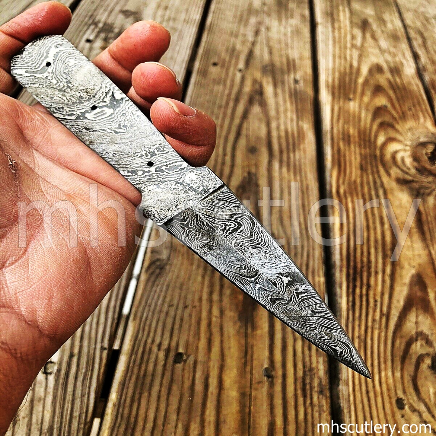 Handmade Damascus Steel Dagger Knife Blank Blade | mhscutlery