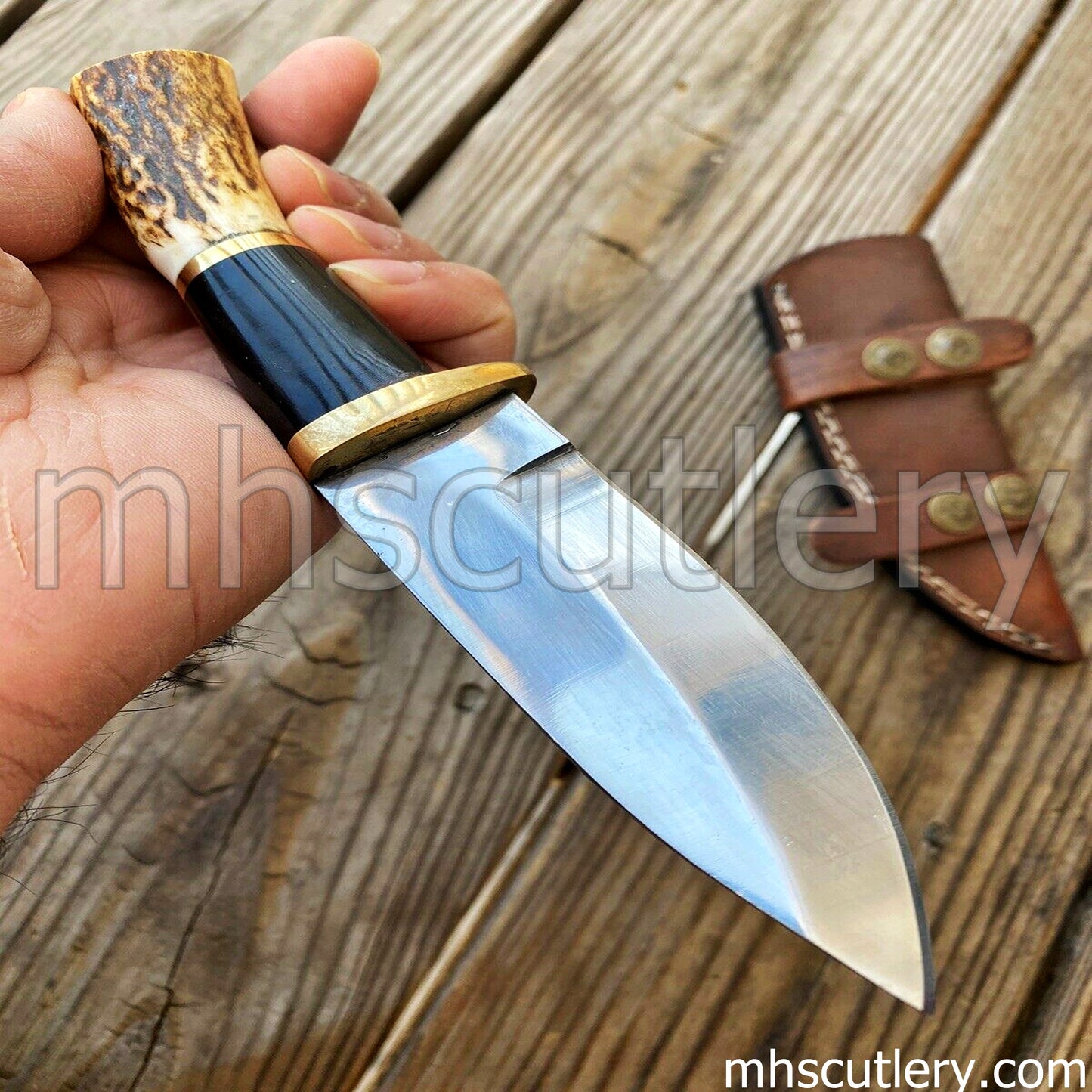 Hand Forged D2 Steel Hunting Knife / Antler Handle | mhscutlery