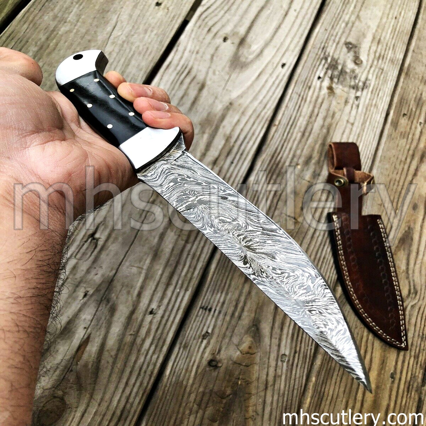 Handmade Damascus Steel Fishing Hunter Knife | mhscutlery